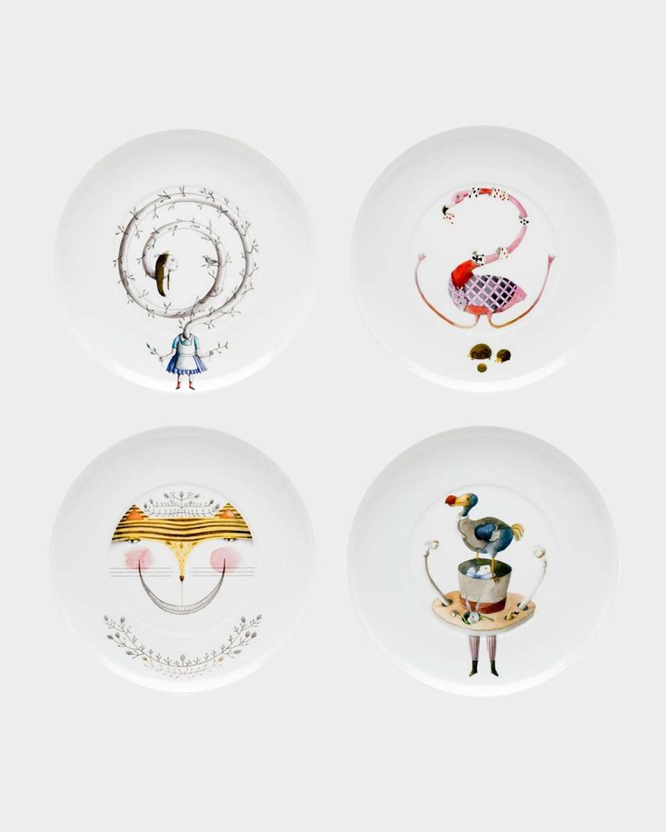 Tea with Alice Dessert Plates, Set of 4